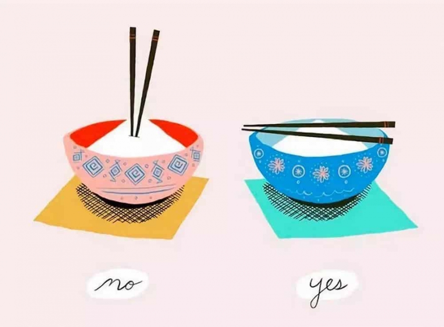 Place chopsticks parallel to each other over a bowl