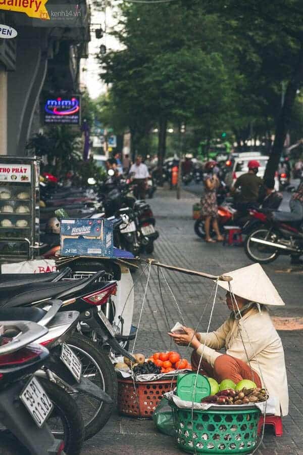 street hawker on the street of Saigon