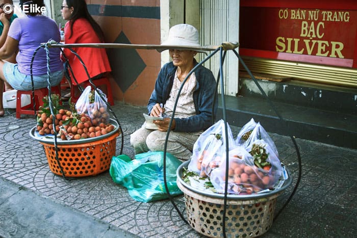 street hawker on the streets of Saigon
